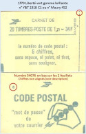 FRANCE - Carnet Conf. 8, Numéro 54076 - 1f70 Liberté Vert - YT 2318 C1 / Maury 452 - Moderne : 1959-...