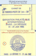 FRANCE - Carnet Conf. 8, Numéro 01429, Gomme Striée - 1f40 Liberté Vert - YT 2186 C1 / Maury 433 - Moderne : 1959-...