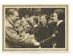 Y23281/ Adolf Hitler Und BDM Mädchen Ganzsache AK  - War 1939-45