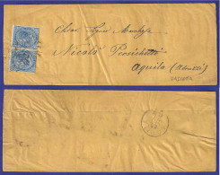 SP 9 - 22.09.1877 – REGNO V. E. II DLR FASCETTA DA MILANO PER L'AQUILA. - Storia Postale