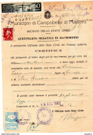 1945 MUNICIPIO DI CAMPOBELLO DI MAZARA  CON MARCHE COMUNALI - Steuermarken