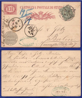 SP 11 - 16.04.1878 – REGNO V. E. II INTERO DA MILANO PER LA GERMANIA. - Entiers Postaux