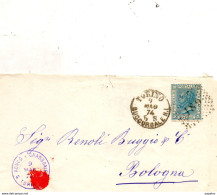 1874  LETTERA  CON ANNULLO TORINO SUCCURSALE 1 +  RONCO E CHARBONIEI - Storia Postale