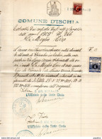 1935 CERT. CON MARCHE COMUNALE ISCHIA - Revenue Stamps