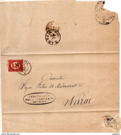 1876 LETTERA CON ANNULLO SULMONA + NARNI - Marcophilia