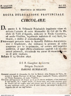 1826  BELLUNO - CIRCOLARE DI POLIZIA  ELENCO RICERCATI DA ARRESTARSI - Decrees & Laws