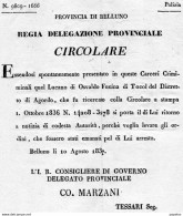 1837 BELLUNO - CIRCOLARE DI POLIZIA RICERCATO - Decrees & Laws