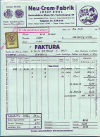 C4289/ Rechnung Neu-Crem-Fabrik Josef Hödl, Wien 1929 Mit Österr. Stempelmarke - Andere & Zonder Classificatie