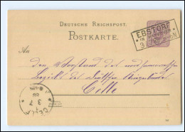 Y20814/ Ganzsache Kastenstempel Enstorf In Hannover 1888 - Altri & Non Classificati