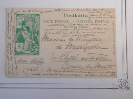 DR19 SUISSE   CARTE ENTIER  RR 1900  A LA  VICOMTESSE  DE MONPEOU  A CORSIER  +AFF. INTERESSANT +++ - Enteros Postales