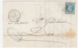 Lettre Avec  Napoléon N°29, Oblitération "Lit Et Mixe", Landes, GC 4665 - 1863-1870 Napoléon III Con Laureles