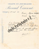 63 0278 PONTGIBAUD PUY DE DOME 1921 Grains & Fourrages BERAUD TIXERONT Dest MAZERON à EVAUX LES BAINS CREUSE - Landwirtschaft