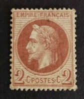 TIMBRE FRANCE NAPOLEON EMPIRE FRANCAIS N 26 26A NEUF* COTE +200€ - 1863-1870 Napoléon III Con Laureles