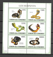 Comoros 2009 Reptiles - Snakes Sheetlet MNH - Snakes