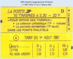 FRANCE - Carnet Conf. 8 - 2f20 Liberté Rouge - YT 2376 C7 / Maury 462 - Moderne : 1959-...