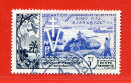 REF102 > NOUVELLE CALEDONIE > PA N° 65 Ø > Oblitéré Dos Visible > Used Ø - NCE - Libération Char Tank - Used Stamps