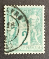FRANCE Type SAGE N 62 T Bon Centrage Rare Obl Cad COTE +510€ SIGNE CALVES - 1876-1878 Sage (Tipo I)