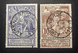 België - Belgique  1893-00  OPB/COB ° 71 - 73  Wereldtentoonstelling Brussel  ( 2 Exempl ) Obl. Audenarde 1898 - 1894-1896 Exhibitions