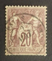 TIMBRE FRANCE TYPE SAGE N 67 OBL CAD CENTRAL COTE +25€ - 1876-1878 Sage (Tipo I)