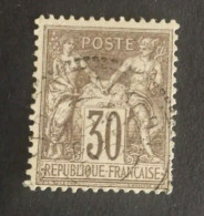 TIMBRE FRANCE TYPE SAGE N 69 OBL CAD TYPE 24 SUR BRUN FONCE - 1876-1878 Sage (Tipo I)