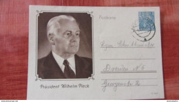 DDR: Bild-Postkarte Sonder-GS Präsident Wilhelm Pieck Mit 10 Pfg 5-Jahresplan Von Lauchhammer Vom 4.2.57 Knr:P 67 - Storia Postale