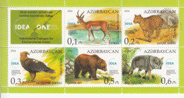 2014 Azerbaijan IDEA Environmental Action Fauna Birds Bears Cats Miniature Sheet Of 5 MNH - Azerbeidzjan