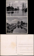 Postcard Kolberg Kołobrzeg 2 Bild Hafen Und Fischereihafen 1929 - Pommern