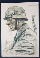 THIRD 3rd REICH ORIGINAL POSTCARD WILLRICH WWII WEHRMACHT DISPATCH RIDER - War 1939-45