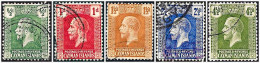 Cayman Islands KGV SG69-76 1921-26 5 Values, Used C1 - Kaaiman Eilanden