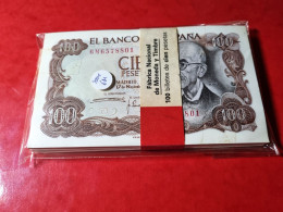 TACO 100 BILLETES ESPAÑA 100 PESETAS 1970 SIN CIRCULAR SC / UNC SPAIN BANKNOTE BUNDLE *COMPRAS MULTIPLES CONSULTAR* - 100 Pesetas