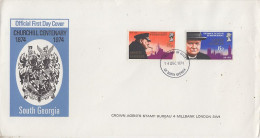 South Georgia 1974 Sir Winston Churchill 2v FDC Ca  14 DEC 1974 (FF191 - Zuid-Georgia