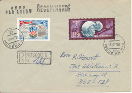 USSR Registered Cover Sent To Germany DDR 18-4-1977 Topic Stamps - Covers & Documents