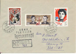 USSR Registered Cover Sent To Germany DDR 31-3-1977 Topic Stamps - Storia Postale