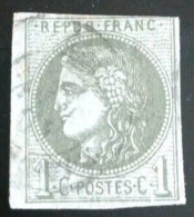 BORDEAUX N°39 A 1c Olive Oblitéré CàD - 1870 Bordeaux Printing