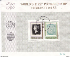Norway 1990 - The 150th Anniversary Of The World's First Postage Stamp Used - Usati