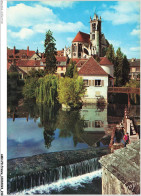 AMHP9-0823-77 - MORET-SUR-LOING - Le Loing Au Barrage Du Pont - L'église Notre-dame  - Moret Sur Loing