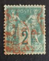 TIMBRE FRANCE TYPE SAGE N 74 OBL CACHET ROUGE COTE +60€ BON CENTRAGE - 1876-1898 Sage (Type II)