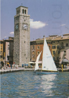 CARTOLINA  D1 RIVA,TRENTO,TRENTINO ALTO ADIGE-PANORAMA-LAGO DI GARDA-PORTO CON TORRE APPONALE-MEMORIA,VIAGGIATA 1988 - Trento