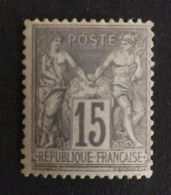 TIMBRE FRANCE TYPE SAGE N 77 NEUF* Ch Legere SIGNE COTE +1200€ - 1876-1898 Sage (Type II)
