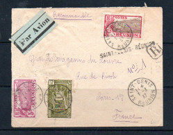 REUNION - 1937 -REUNION TO FRANE COVER BY SEA TO EATS AFRICA, THEN AN432 TO PAIRS - Airmail