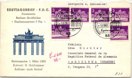 Berlin 231 4er Block Gestempelt Brief Ausland FDC #NQ670 - Altri & Non Classificati