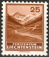 Liechtenstein 1935: Saminatal (25) Zu 110 Mi 131 Yv 123 ** Postfrisch MNH (Zu CHF 75.00) - Nuevos