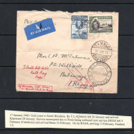 GOLD COAST - 1940 - IMPERIAL AIRWAYS TAMALE TO BULAWAYO  COVER REDIRECT TO CAPE - Gold Coast (...-1957)