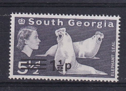 South Georgia: 1971/76   QE II - Decimal Currency Surcharge  SG20    1½p On 5½d   MH - Zuid-Georgia