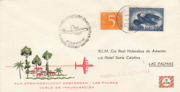 5.XI.60 1er KLM-Flucht Amsterdam - Las Palmas /Vol D'inauguration - Airmail