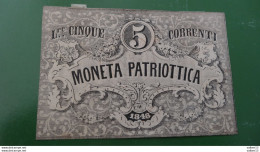 ITALIA, VENEZIA, Moneta Patriottica, 5 Lire 1848 ........ CL-1-5 - Andere & Zonder Classificatie