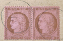 LP3036/353 - FRANCE - CERES (PAIRE) N°54 (sur Fragment) - CàD - 1871-1875 Cérès