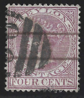 CEYLON 1880 QV 4C SC#65 LILAC ROSE USED STAMP  16EB0028 - Ceylan (...-1947)