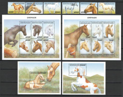 Guinea 1999 Mi 2306/11 + 2312/23 Klb + Bl 579/80 MNH - Horses - Paarden