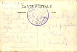 1916  Cachet " SERVICE MILITAIRE DES CHEMINS DE FER  DIJON Porte Neuve "  Envoyée à CERESTE - Briefe U. Dokumente